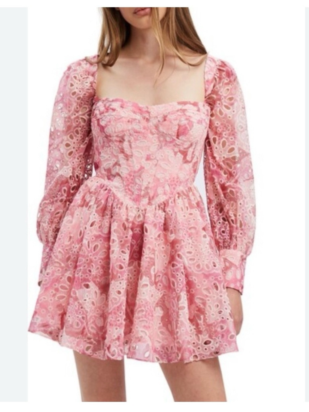 Bardot Lila Flounce Mini Dress